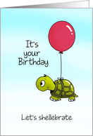 Birthday Red Balloon Shellebrate Birthday Turtle card