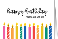 Happy Birthday with colorful Candles card