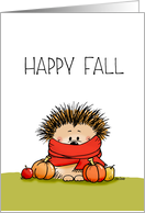 Happy Fall Hedgehog with Pumpkins card