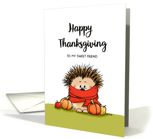 Happy Thanksgiving to my sweet Friend Hedgehog with Pumpkins card