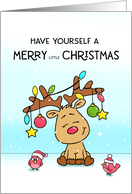 Have yourself a Merry Little Christmas Reindeer with Ornaments card