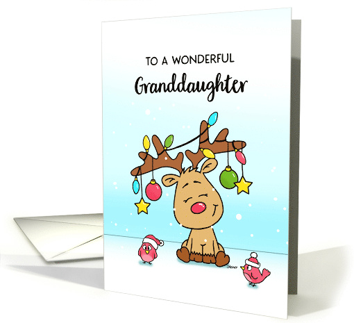 Merry Christmas to Granddaughter Little Reindeer card (1871098)