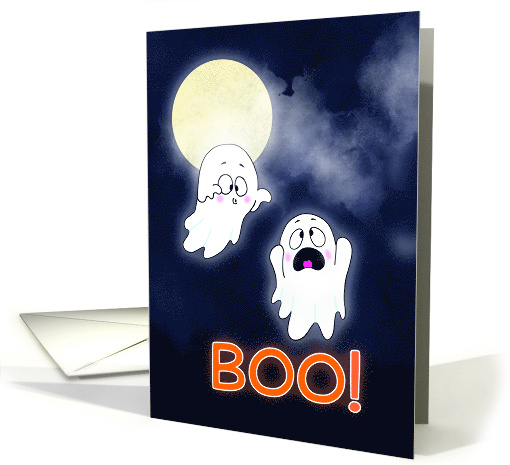 Full Moon Happy Halloween Ghost Boo card (1881596)
