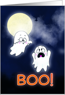 Full Moon Happy Halloween Ghost Boo card