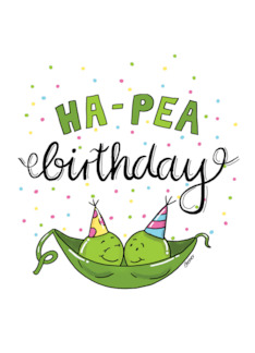 Happy Birthday Card with Peas card (1911970)
