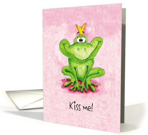 Kiss me, Cute Frog with Crown card (639204)