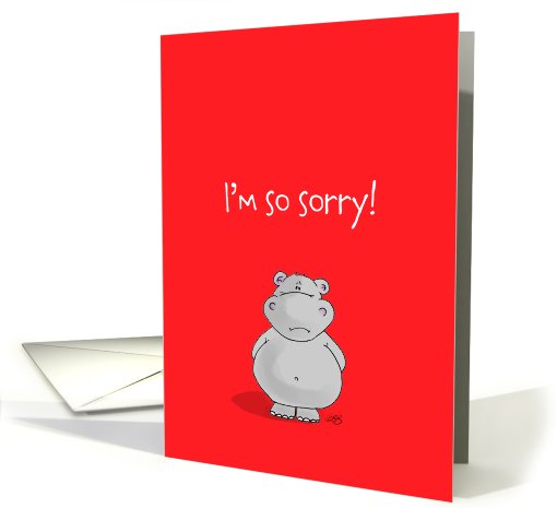 Cute Hippo, I'm so sorry card (639217)