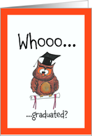 Congratulations!- Owl with graduation cap! card