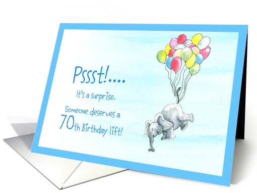 70th birthday surprise party invitation card (810014)