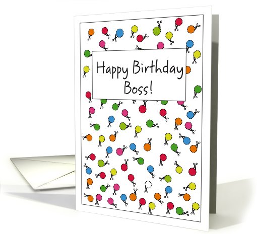 Happy Birthday Boss! Confetti & Scissors card (811049)