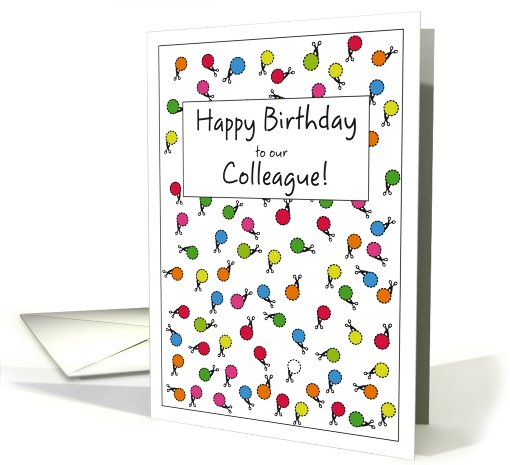 Happy Birthday Colleague! Confetti & Scissors card (811055)