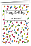 Happy Birthday Colleague! Confetti & Scissors card