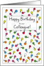 Happy Birthday Colleague! Confetti & Scissors card