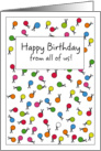 Happy Birthday from all of us - Confetti and Scissors! card