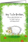 Hey Twin-Brother,..to sheep for a birthday present? card