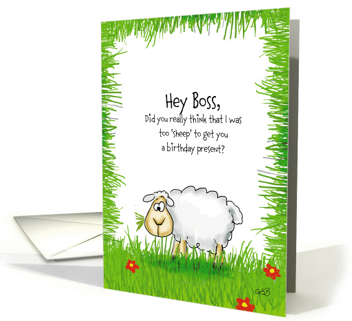 Funny Birthday Card Boss, too cheap sheep. card (813272)