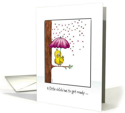 Bridal Shower with hearts - Chick has to get ready card (832334)