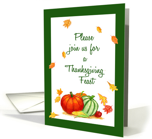 Please join us for Thanksgiving Feast! Pumpkins & Leaves card (832365)