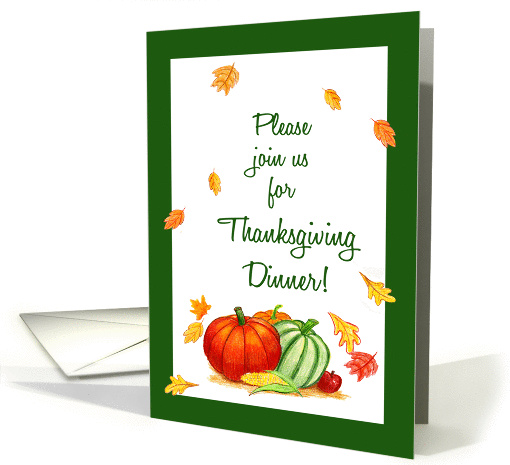 Please join us for Thanksgiving Dinner! Pumpkins & Leaves card