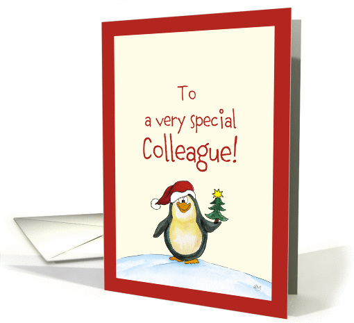 Special Colleague, cute Christmas Card with cute Penguin! card
