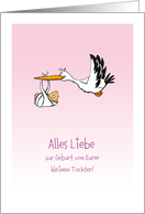 Alles Liebe zur Geburt von Eurer kleinen Tochter! card