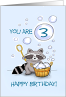 You are 3. 3. Birthday. card