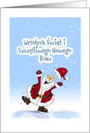 Polish Christmas, Wesoych wit - Merry Christmas with Santa Claus card
