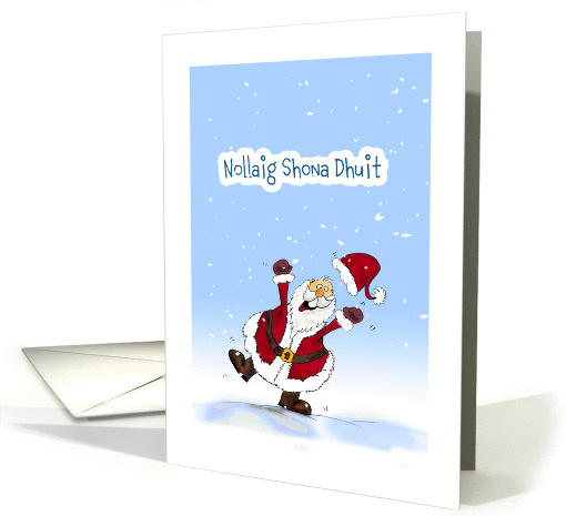 Irish- Merry Christmas with Santa Claus card (847657)