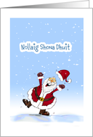 Irish- Merry Christmas with Santa Claus card