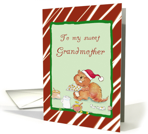 To my sweet Grandmother, cute baking squirrel card (847741)