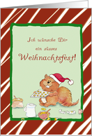 Merry Christmas German - Frhliche Weihnachten, cute baking squirrel card