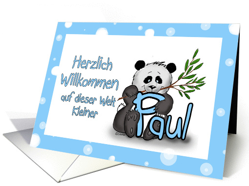 Ssse Karte zur Geburt Paul Karte mit Pandabr - German card (848497)