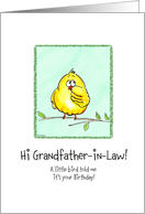 Grandfather in Law - A little Bird told me - Birthday card