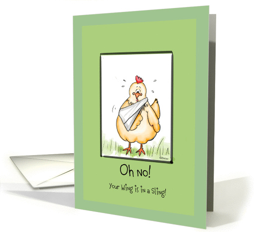 Wing in a sling. Injured arm, hand or shoulder -Get Well card. card