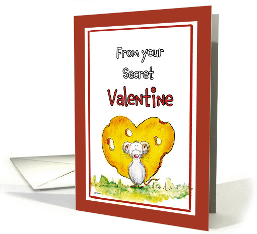 From you secret Valentine - Mouse with Heart card (859377)