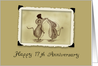 Happy 17th Anniversary - Kissing Mice card