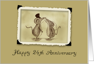 Happy 24th Anniversary - Kissing Mice card