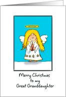 Merry Christmas to my Great Granddaughter Angel Blank card