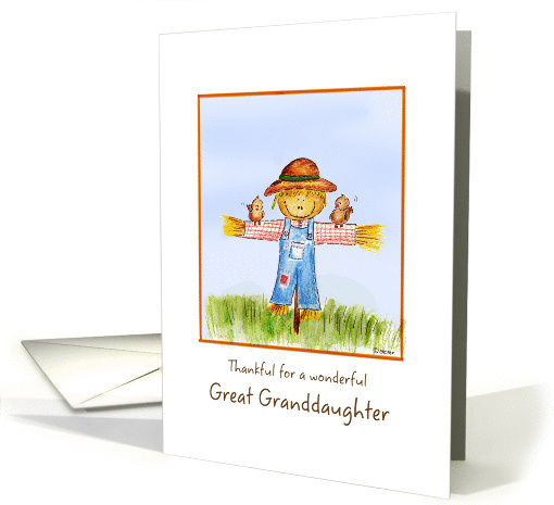Thankful for a wonderful Great Granddaughter - Thanksgiving card
