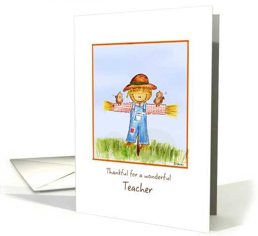 Thankful for a wonderful Teacher - Thanksgiving card (865161)