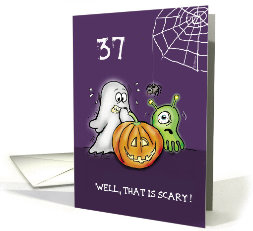 Halloween - 37th Birthday Cute scared Ghost with Pumpkin... (866379)