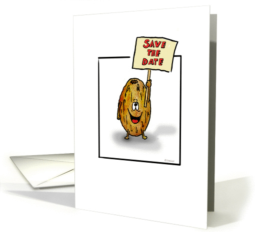 Save the Date Cartoon - Humorous Protesting Date with a Sign card