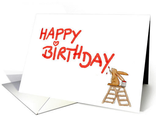 Cute Happy Birthday from Rabbit card (871648)