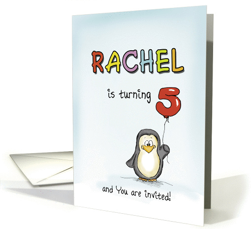 Rachel is turning 5 card (871902)