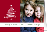Happy Holidays - Christmas Tree with sparkling Stars card
