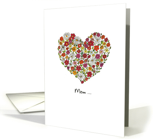 Mother's Day, Colorful Flowers in a Heart card (892481)