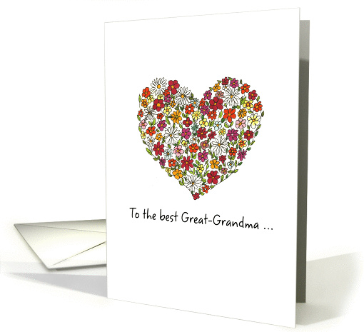 Great-Grandma - Mother's Day, Colorful Flowers in a Heart card
