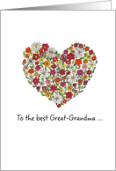 Great-Grandma - Mother’s Day, Colorful Flowers in a Heart card
