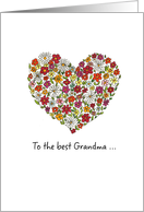 Grandma - Mother’s Day, Colorful Flowers in a Heart card