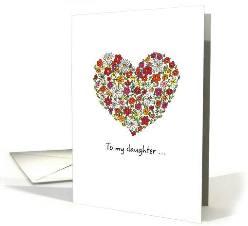 Daughter - Mother's Day, Colorful Flowers in a Heart card (892484)